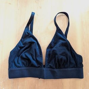 Negative cotton triangle bra, black, size 1
